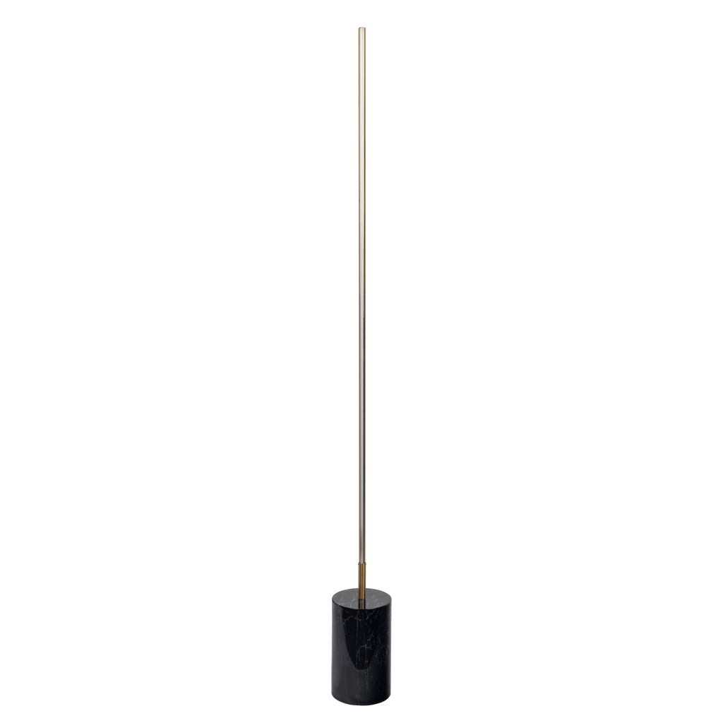 Modern Brass LED Floor Lamp, Faux Marble Base, Gold Finish, On/Off Switch