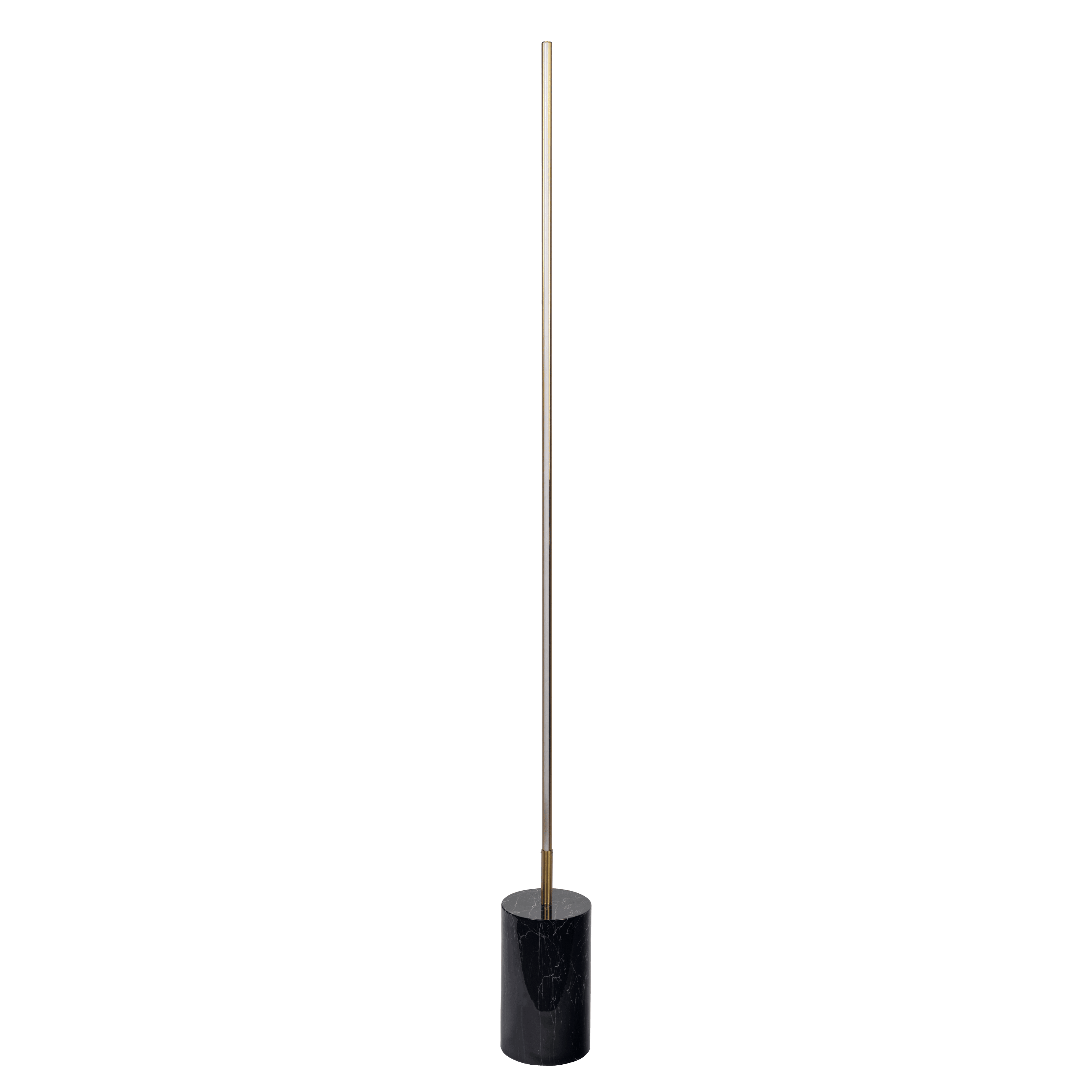 Modern Brass LED Floor Lamp, Faux Marble Base, Gold Finish, On/Off Switch