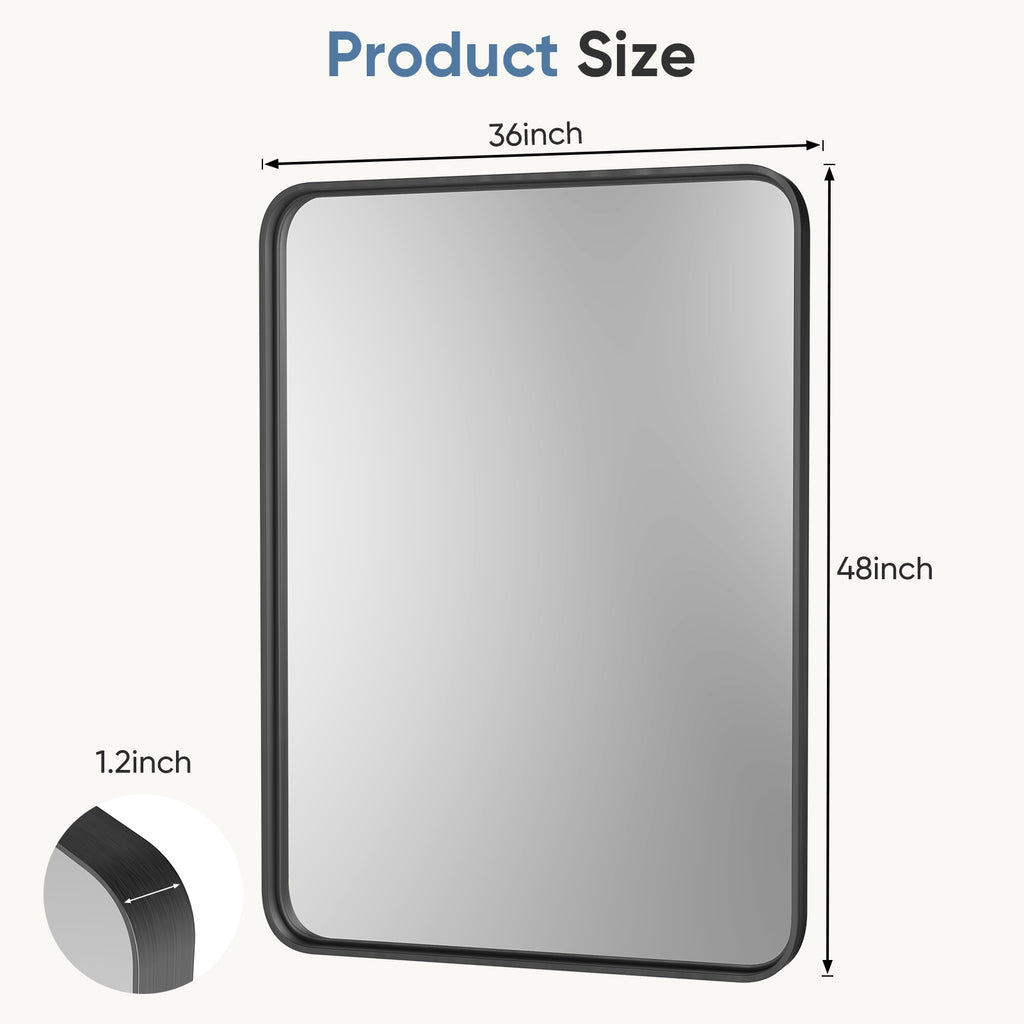 Wall Mirror With Rectangular Metal Frame