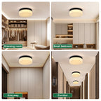 Luxury Gold LED Flush Mount Ceiling Light, 12 in. Slim Low-Profile Fixture