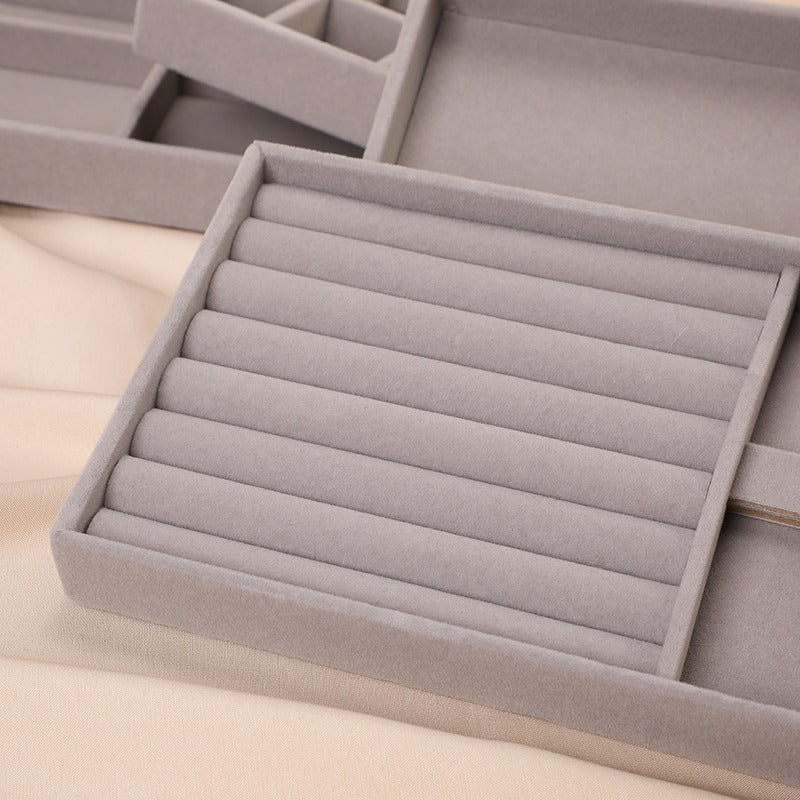 Jewelry Storage Tray, Ring and Trinket Organizer Dish, Gray, for Dresser or Nightstand — detail view 3