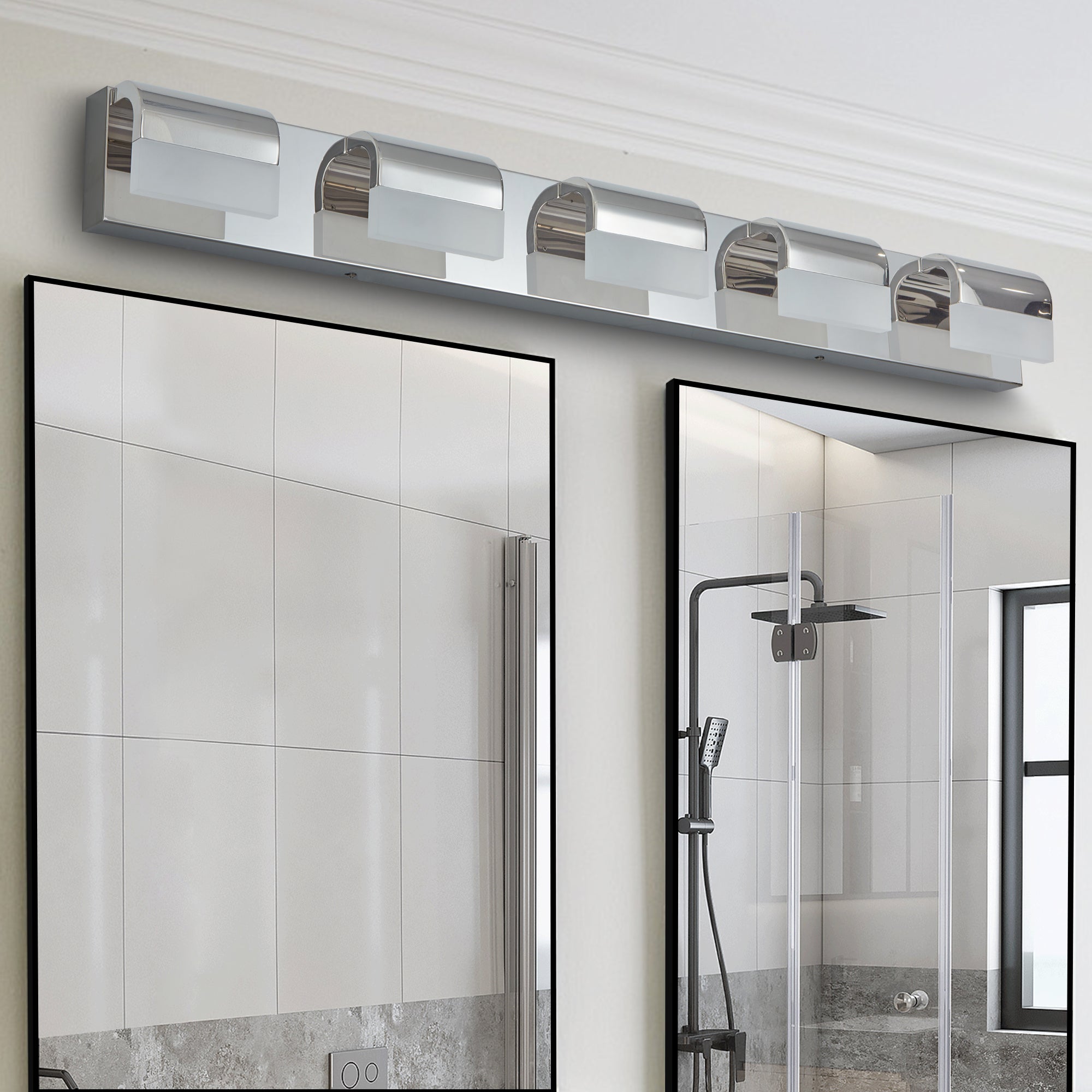 Modern Bathroom Vanity Lighting 5-Light LED Vanity Lights Over Mirror