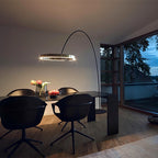 Arc Floor Lamp with LED Ring Head, Cantilever Design