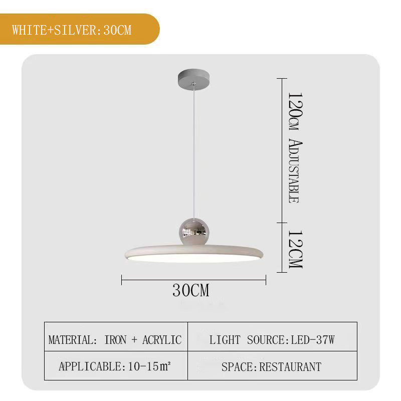 Flying Saucer LED Pendant Light, Retro Disc, Adjustable Drop