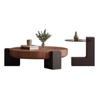 Round Solid Wood Tea Table, Walnut