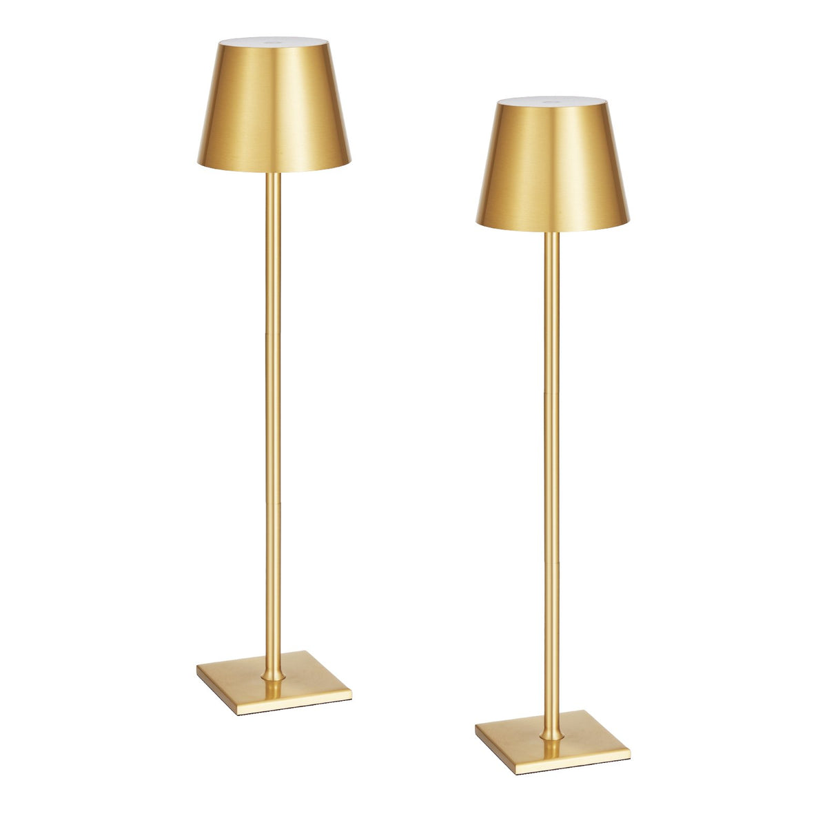 Cordless Rechargeable Battery Table Lamp with Adjustable Head, Metallic Finish, Set of 2 — detail view 3