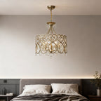 French Aged Crystal Chandelier, Retro Silver Iron Frame