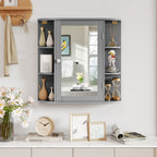 Wall-Mounted Bathroom Mirror Cabinet With Storage Shelves