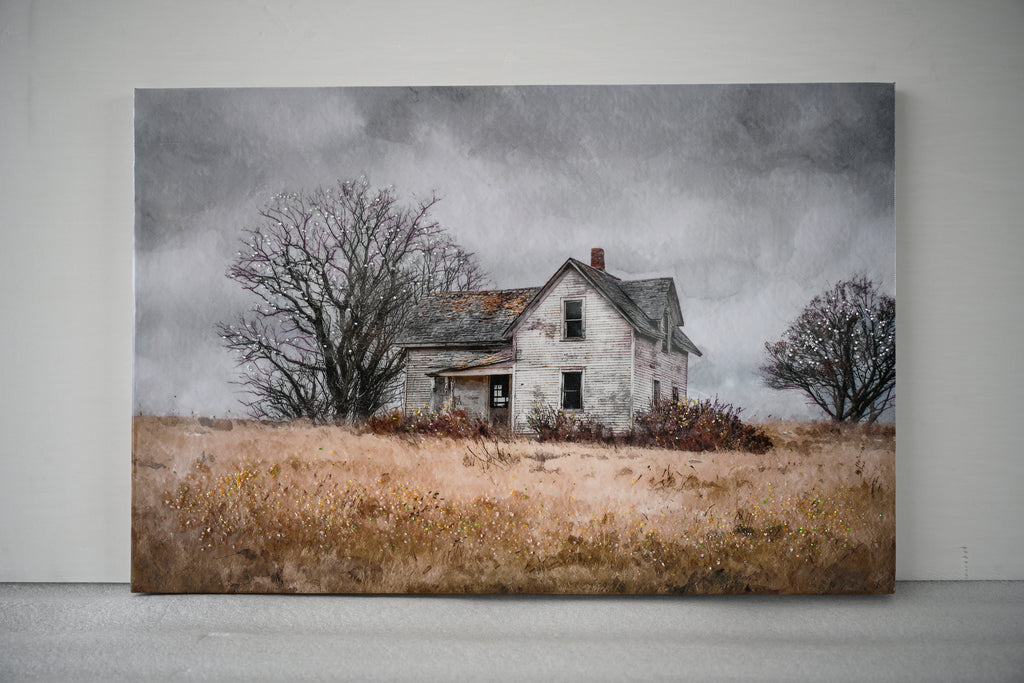 Framed Rustic Farmhouse Wall Art Vintage Barn Wall Art Country Field L
