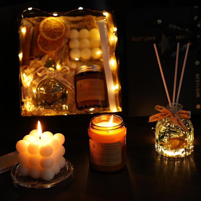 Aromatherapy Soy Wax Scented Candle Gift Set, Black Presentation Box, for Home Fragrance — detail view 2