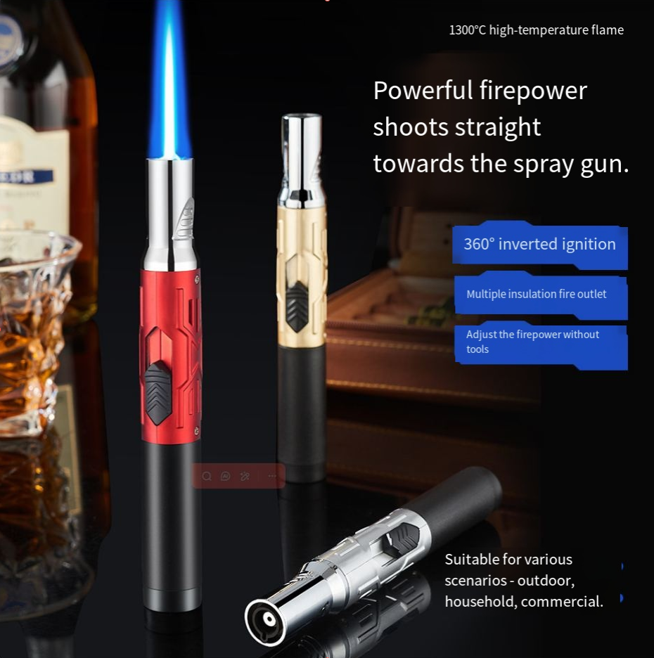 Golden Torch Type Refillable Jet Flame Butane Lighter