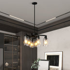 Modern Farmhouse Chandelier, 6-Light Matte Black