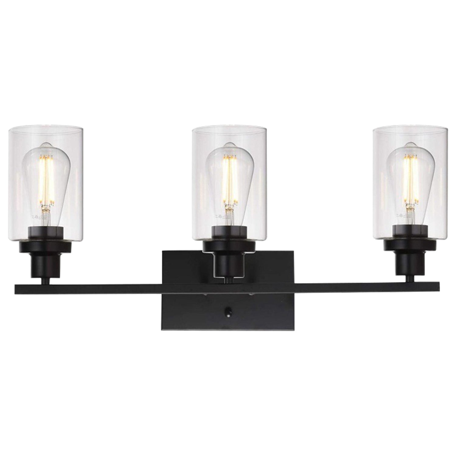 1Pc 3-Light Wall Sconce Lighting With Clear Glass Shade Bathroom Vanit