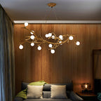 10-Light Tree Branch Chandelier, Wabi-Sabi Resin, Warm LED