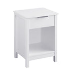 Three-Tier Nightstand with Storage Drawer, Retro White