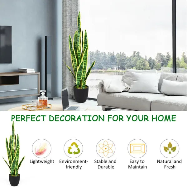 1PC 35.5 Inches Indoor And Outdoor Decoration Fake Snake Plant Artific