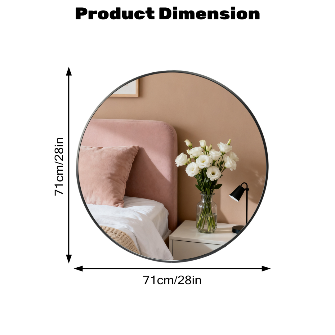 Black Round Wall Mirror