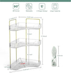 Corner Bathroom Counter Storage Rack 3-tier Bathroom Countertop Storag