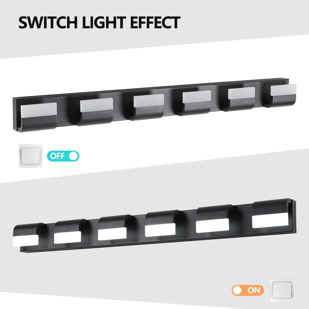 Modern Bathroom Vanity Lighting 6-Light LED Vanity Lights Over Mirror