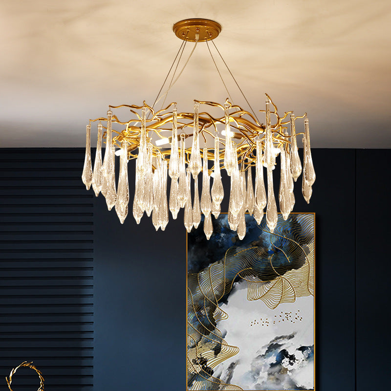 Modern Round Aluminum Chandelier, 23.6 or 31.5 In. Diameter