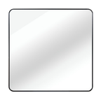 30 In X 30 In Black Metal Framed Square Bathrrom Mirror For Wall.
