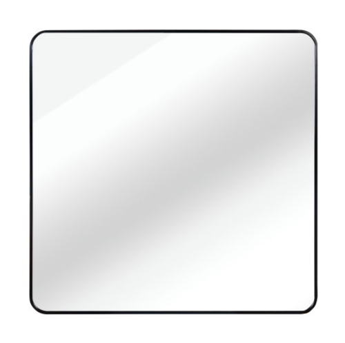 30 In X 30 In Black Metal Framed Square Bathrrom Mirror For Wall.