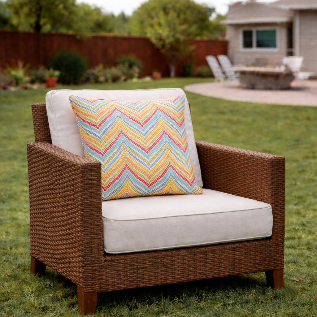 Waterproof Outdoor Throw Pillows, Fade-Resistant Patio Cushions, Multicolor, Set of 2 for Poolside — detail view 2