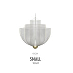 Iron Mesh Pendant Light, Sculptural Shadow-Play Shade, 18 in
