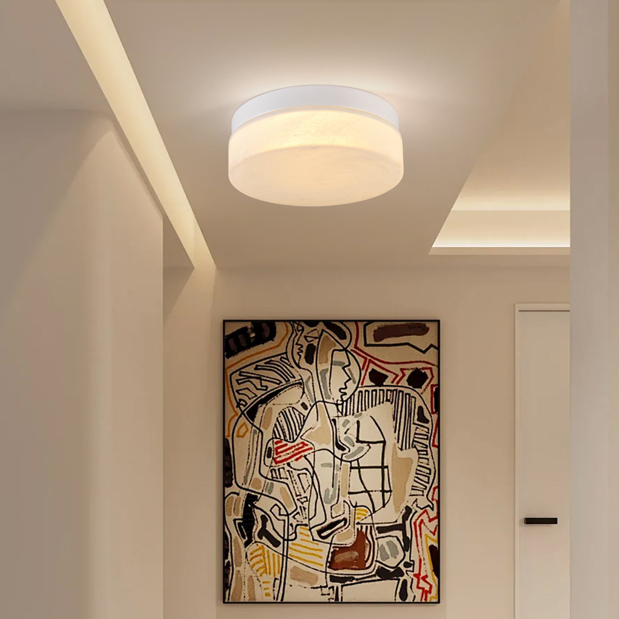 Gold Slim LED Flush Mount Ceiling Light, 12 in. Low-Profile Fixture