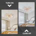 Gold Crystal Tree Branch Chandelier, Modern Luxury Pendant Light Fixture