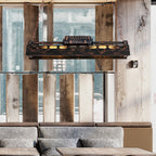 Industrial Iron Chandelier, 4-Light 31 in. or 6-Light 47 in.