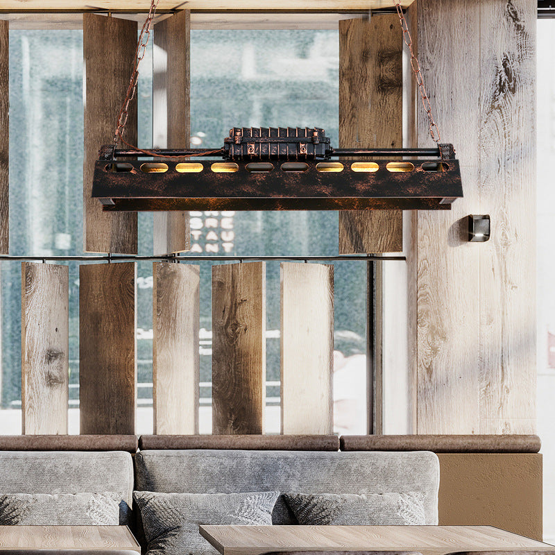 Industrial Iron Chandelier, 4-Light 31 in. or 6-Light 47 in.