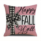 4 Pack Fall Pillow Covers 18x18in Farmhouse Pumpkin Maple Leaf Cushion