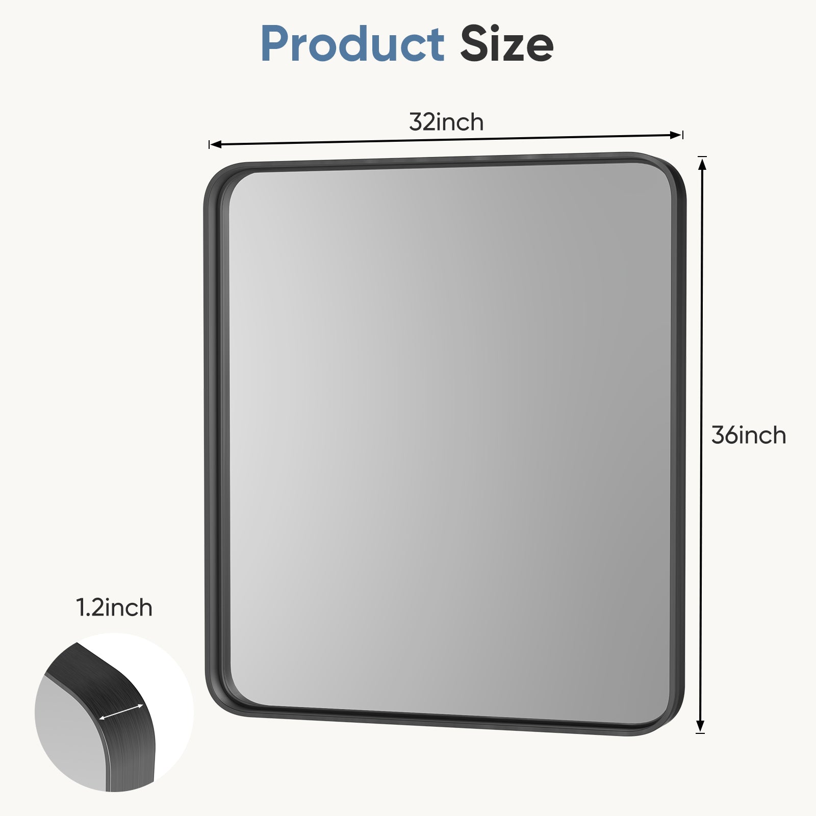 Wall Mirror With Rectangular Metal Frame