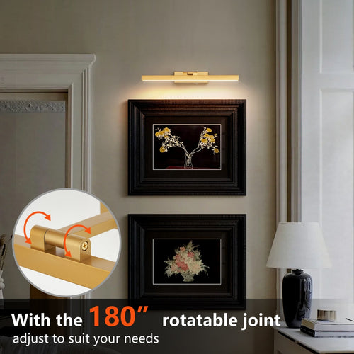 16inch Gold Bathroom Light Fixtures Over Mirror Modern Dimmable LED Va