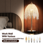 19inch H Elegant Crystal Table Lamp Vintage Waterfall Design With Crys