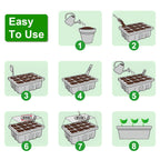 5Packs Seed Starter Tray For Spring Gardening With Grow Light Humidity
