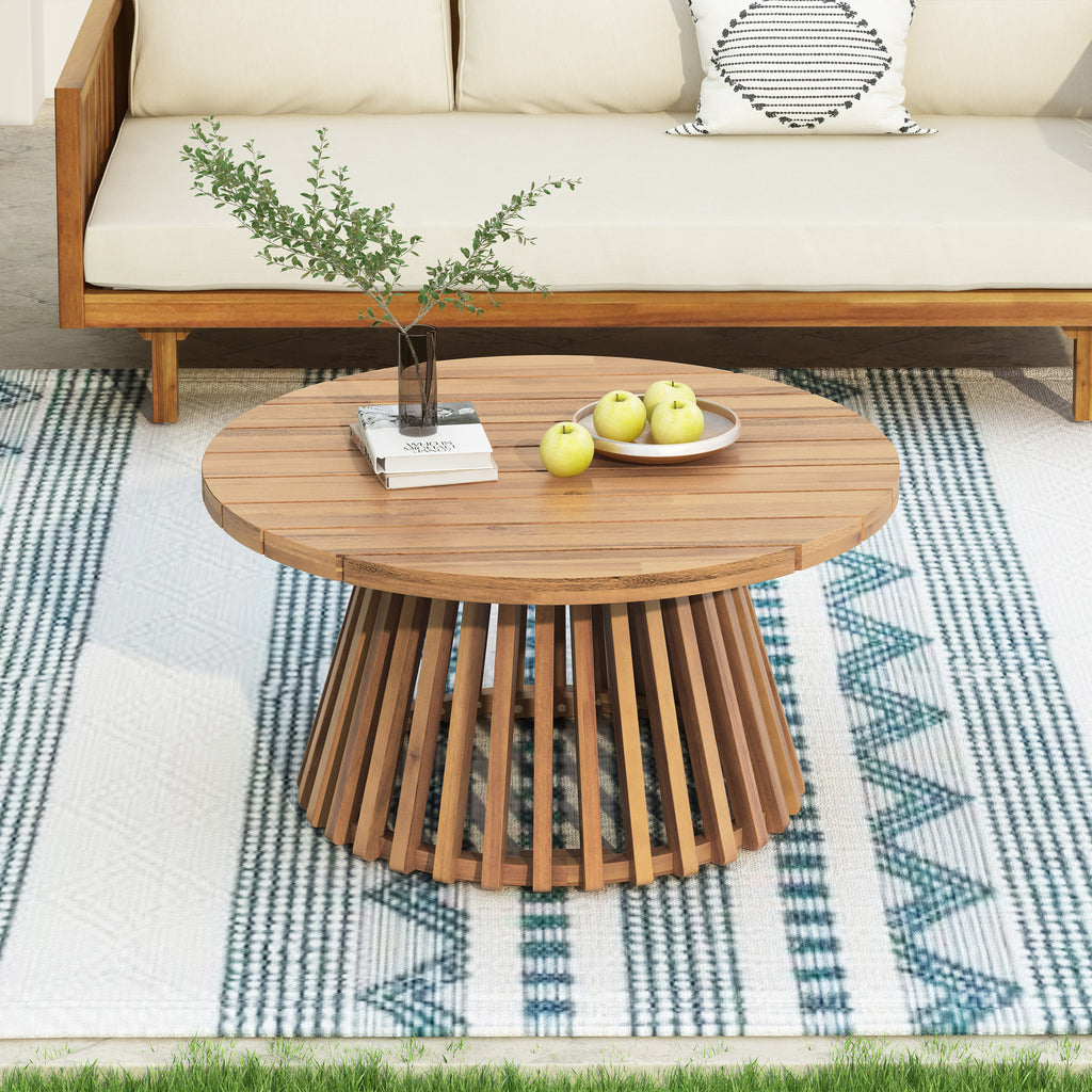Acacia Wood Outdoor Coffee Table