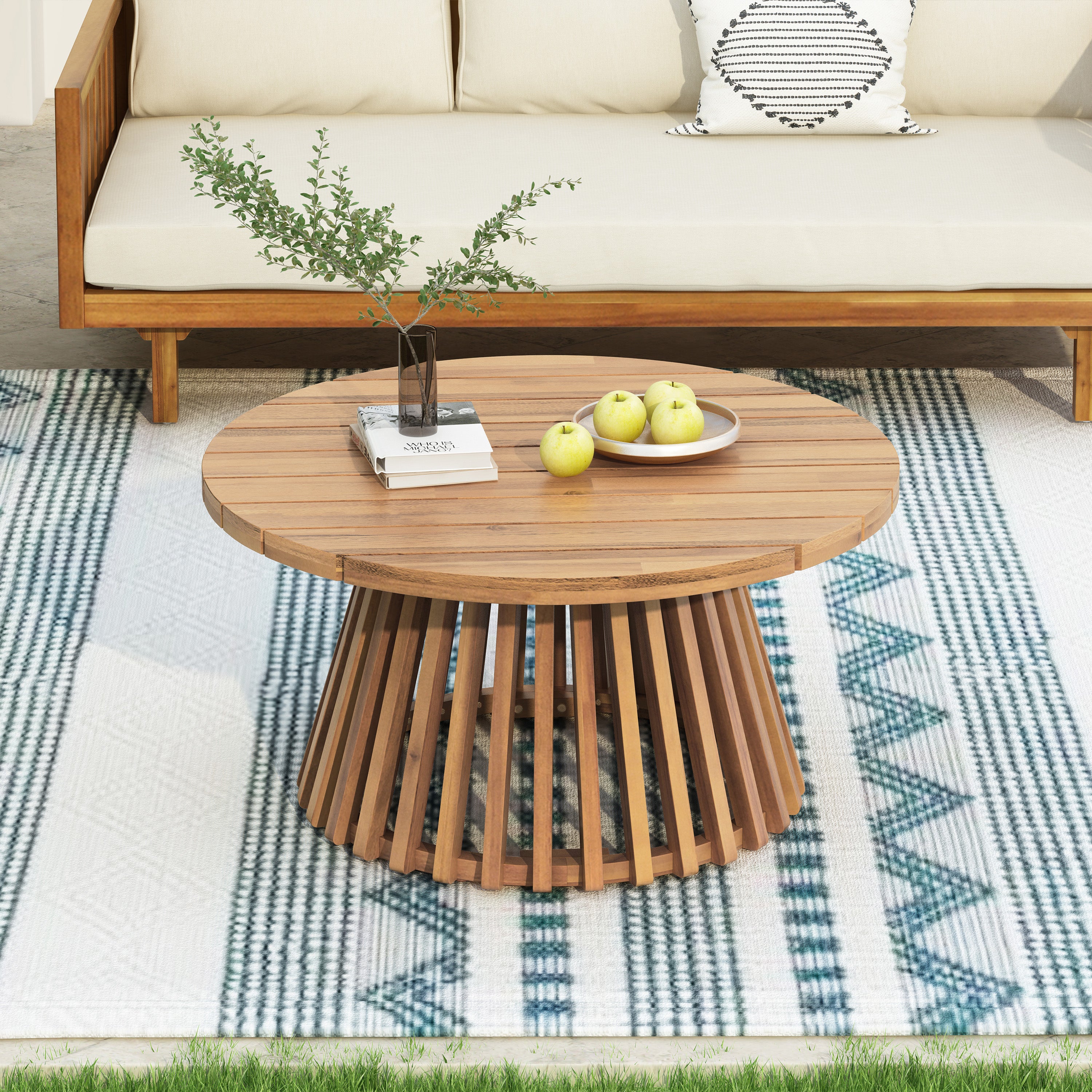 Acacia Wood Outdoor Coffee Table