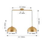41inch Industrial Modern Copper Color Double Pendant Light Adjustable