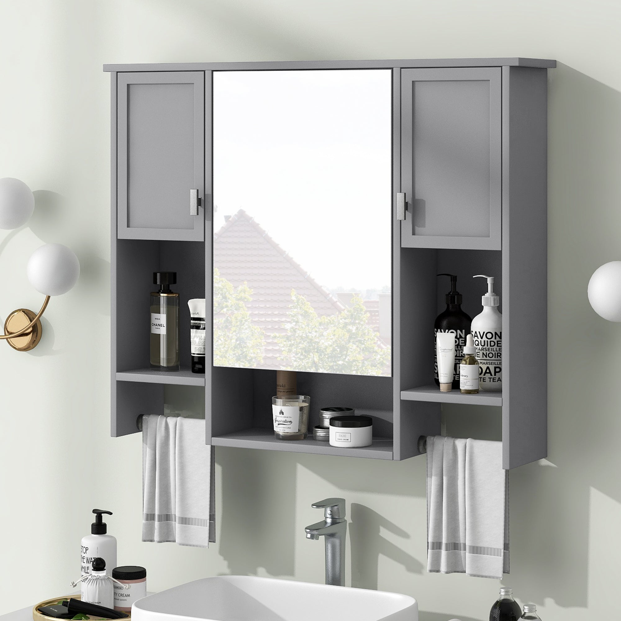 35'' X 28'' Modern Wall Mounted Bathroom Storage Cabinet