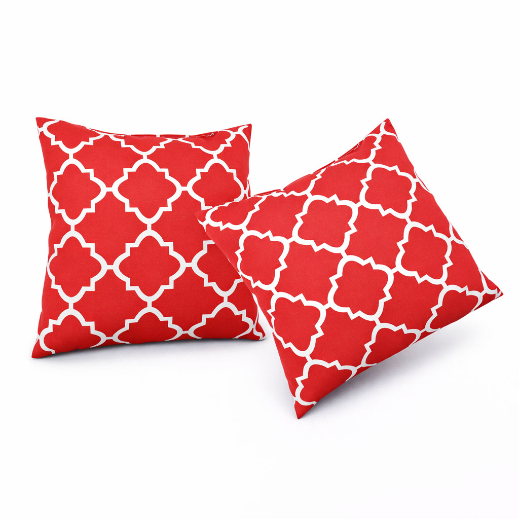 Waterproof Outdoor Throw Pillows, Fade-Resistant Patio Cushions, Red, Set of 2 for Garden Porch — detail view 3