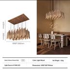 Minimalist Wood Chandelier, Light or Dark Finish, 16–47 in.