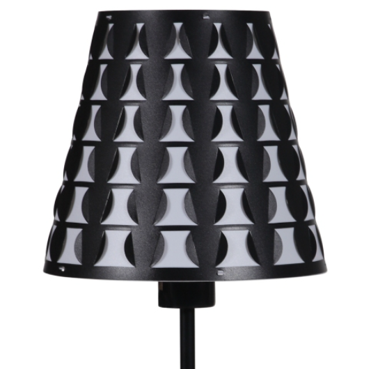 Geometric Metal Table Lamp, Modern Frame Design, Black, 16 in. for Bedroom Nightstand — detail view 2