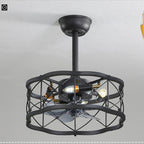 Nordic Minimalist Ceiling Fan with Light, Metal Blades, 45 in