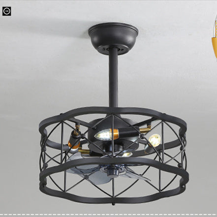 Nordic Minimalist Ceiling Fan with Light, Metal Blades, 45 in
