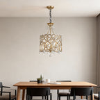 French Aged Crystal Chandelier, Retro Silver Iron Frame