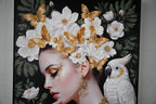 Beauty Posters Beauty Lady Wall Art Gold And White Floral Canvas Artwo