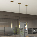 Gold Pendant Light, Modern Brass-Tone Ceiling Fixture