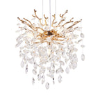 7-Light Gold Tree Branch Crystal Chandelier, 18 In. Wide